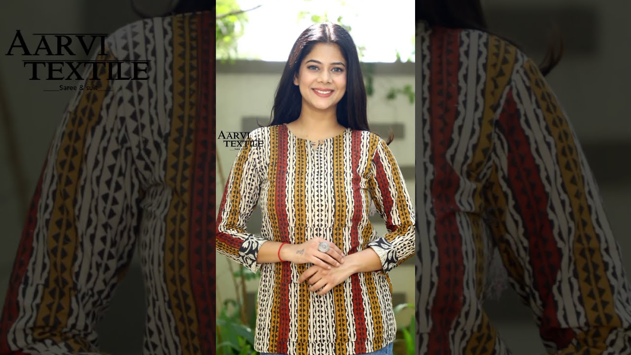Pure Hand Block Printed Jaipuri Cotton Short Tops || Jaipuri Print Kurti Design 