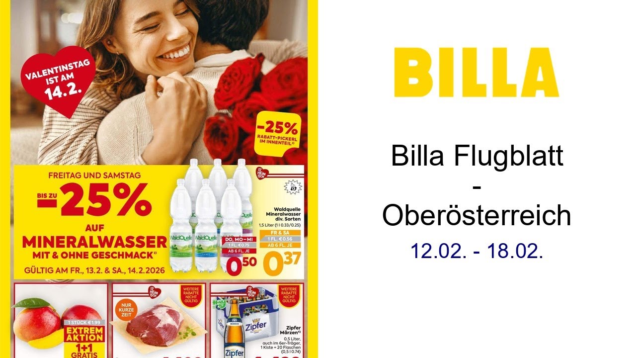 Billa Flugblatt - Oberösterreich 12.02. - 18.02.