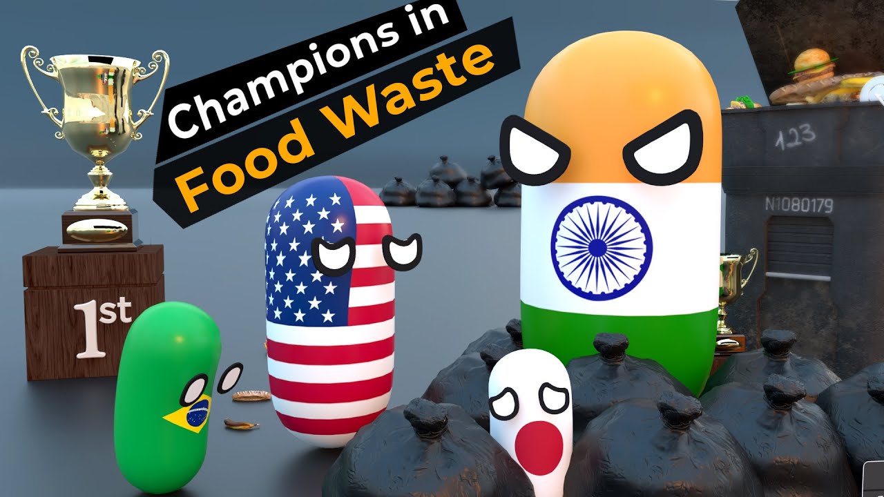 Country scaled by Food Waste | The Champions of Food Waste per year