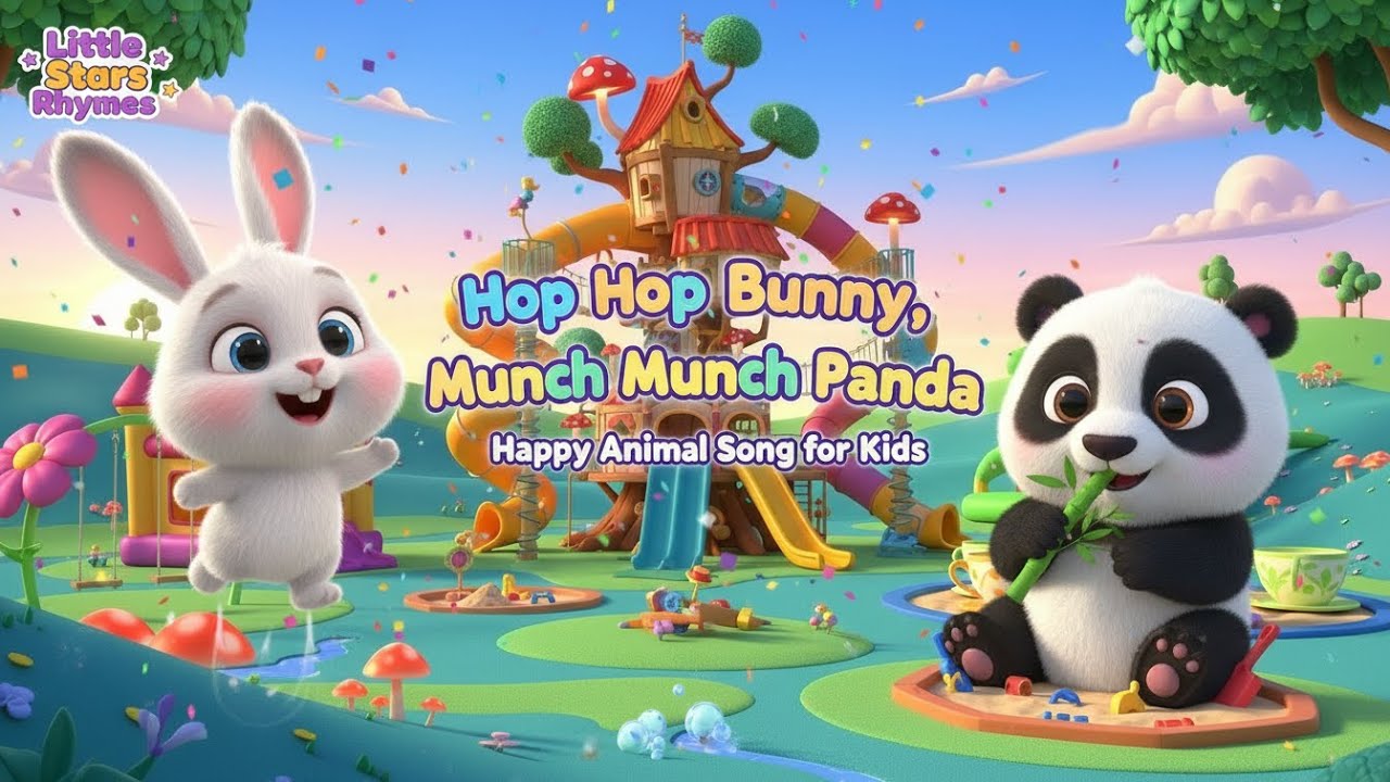 Hop Hop Bunny, Munch Munch Panda | Happy Animal Song for Kids | @LittleStarRhymes375 & Kids Rhyme