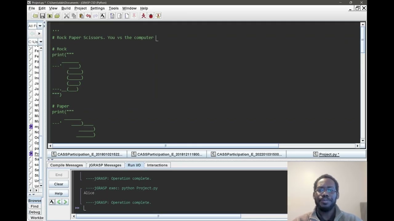 Day 4 of 100 days of code  By Angela Yu,  Rock Paper Scissors Project PART 1