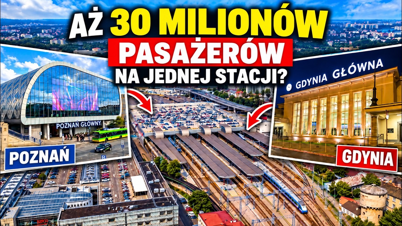 Największe stacje kolejowe w Polsce 2025. Kt&oacute;ra ma aż 30 mln pasażer&oacute;w?#kolej