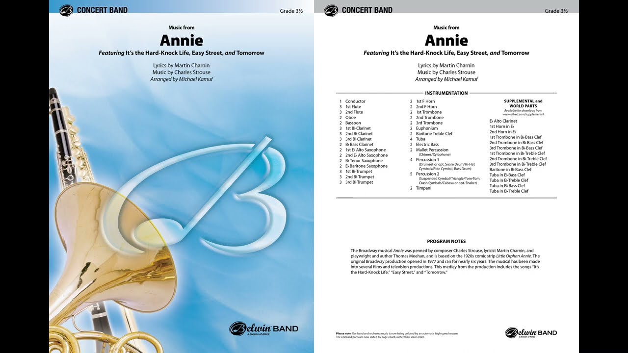 Annie, arr. Michael Kamuf – Score & Sound