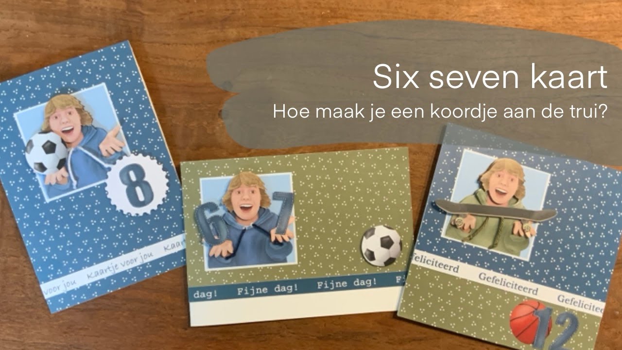 Six seven kaart: hoe maak je een koordje aan de trui?