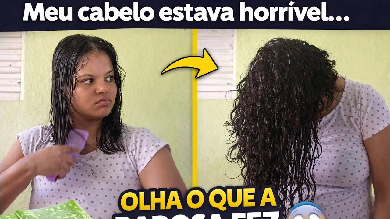 Meu cabelo estava horrível......olha oque a babosa fez com ele 😱😱
