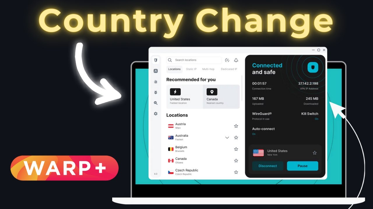 Warp VPN Change Country