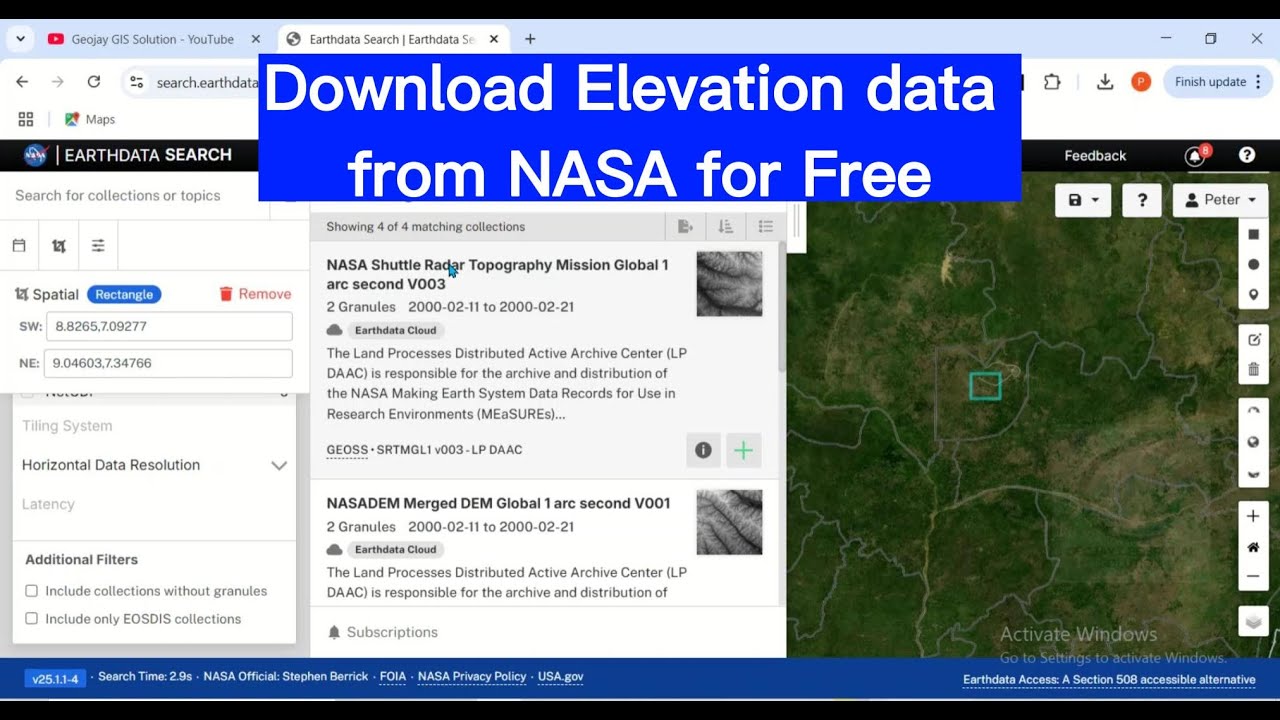 Как БЕСПЛАТНО загрузить данные о высоте над уровнем моря с сайта NASA Earth Data