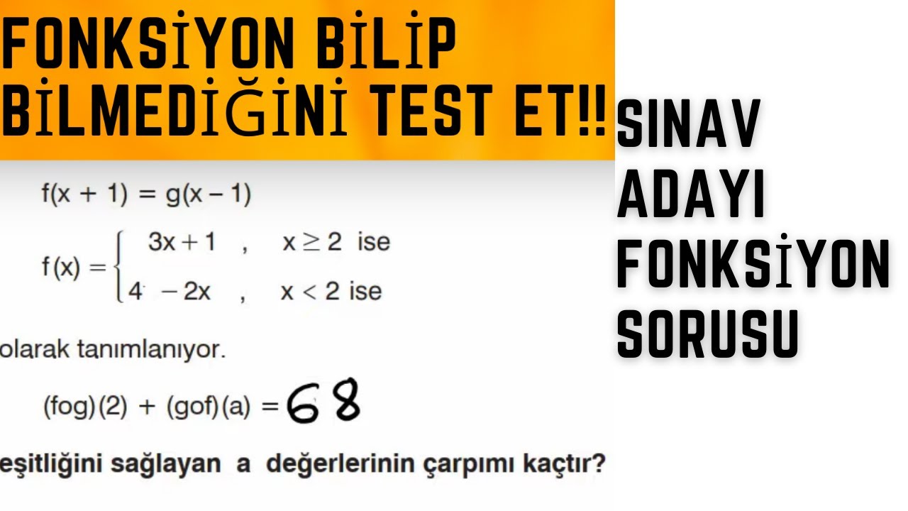 Çıkmasını Beklediğim Fonksiyon Sorusu ( Efsane Soru Aşırı İyi ) #YKS #DGS #AYT #ALES #KPSS #2021DGS