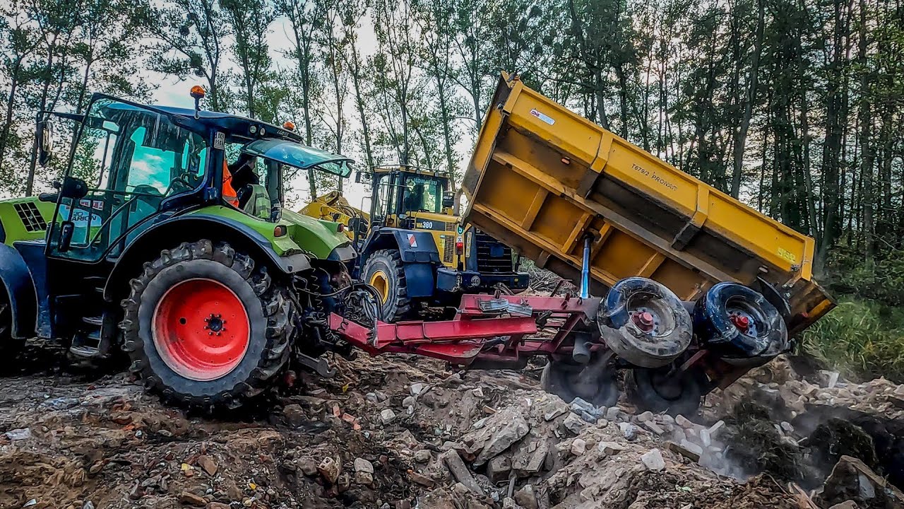 Trailer Stuck in Deep Mud!! John Deere 6230■■Komatsu WA380■■CLAAS ARION 610