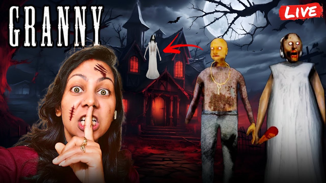 GRANNY LIVE GAMEPLAY || GRANNY LIVE HORROR GAMEPLAY VIDEO #1 #granny #shorts #shortslive #horrorgame