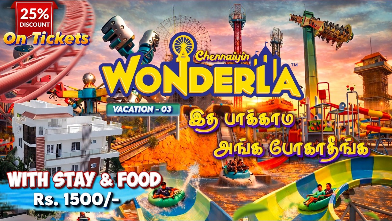 😍🎢Chennai Wonderlaக்கு போலாமா! | 25% Ticket Discount💰 | Stay + Biggest Theme Park😱 | Complete Tour❤️