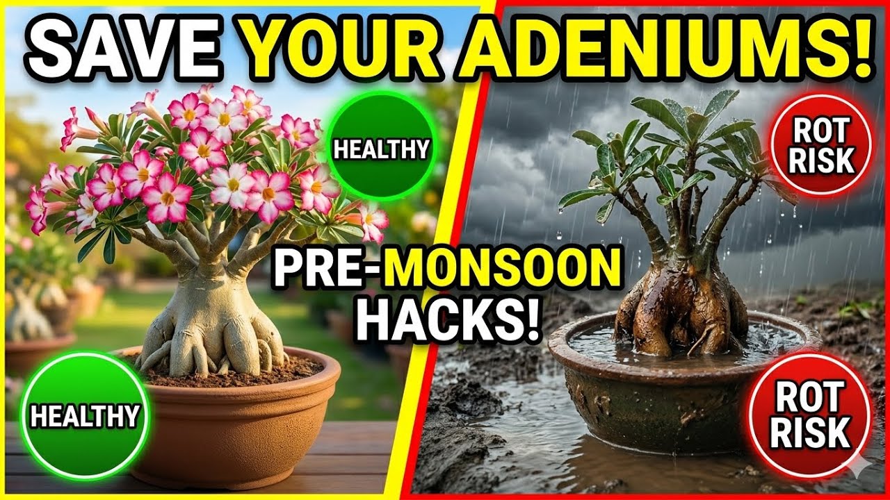 Adenium Pre-Monsoon Care: Stop Root Rot Before It Starts! 🌧️ #adeniumcare #adenium