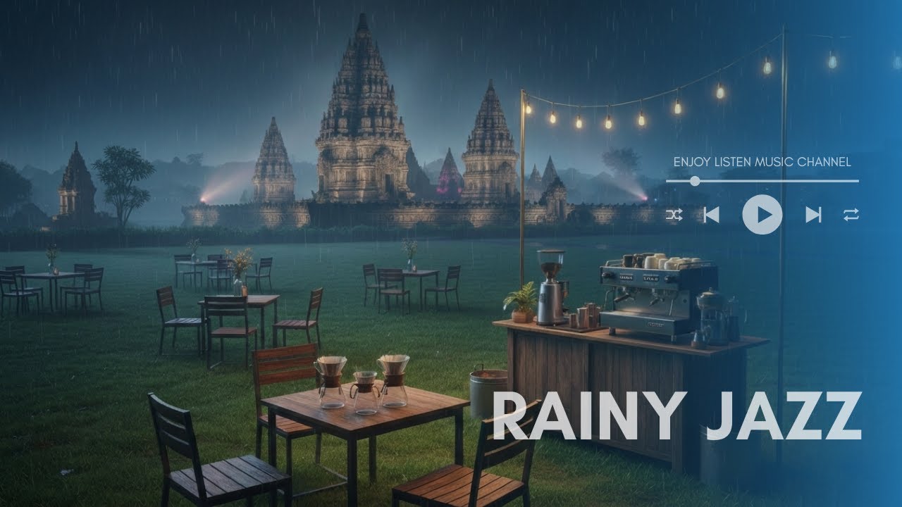 Rainy Night Coffee Shop Jazz in the Rain 🌧️ Cozy Ambience for Relax & Focus