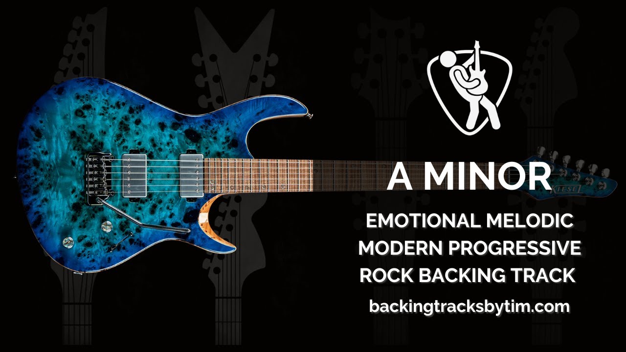 Emotional Melodic Modern Progressive Rock Backing Track in A Minor | 150 BPM