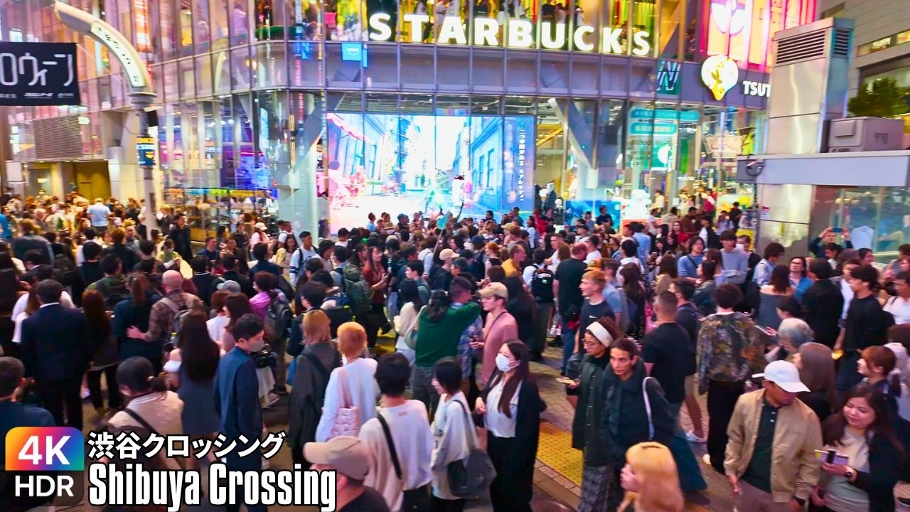 🥳物凄い人混みで撮影ダッシュ！＠ スクランブル交差点　2025　4kHDR
