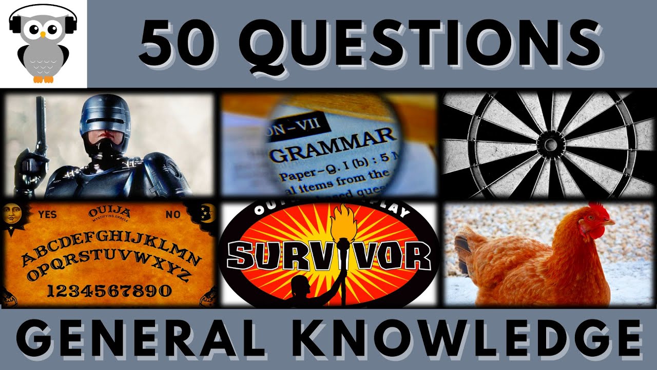 General Knowledge Quiz Trivia #96 | RoboCop, Grammar, Dartboard, Ouija Board, Survivor, Chicken Egg