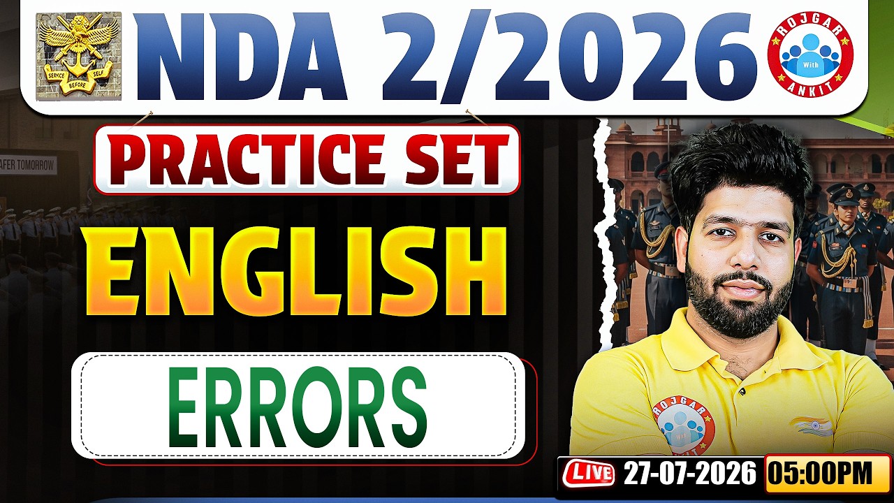 NDA English : Errors | NDA English Practice Set - 12 | English For NDA 2 2026 By Anuj Sir