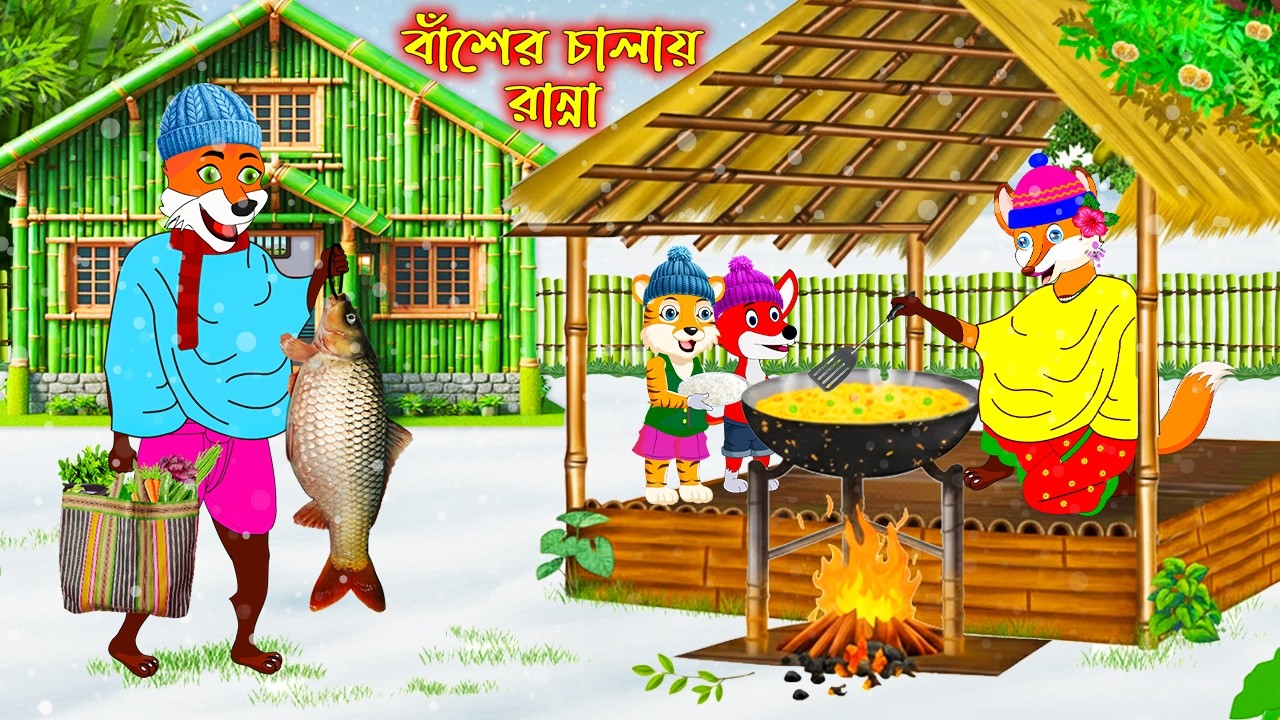 বাঁশের চালায় রান্না | Baser Chalay Ranna | Bangla Cartoon | Fox Cartoon | Interesting Comedy stories
