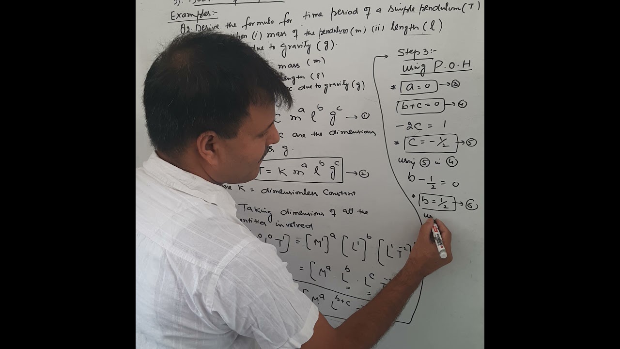 Derive formula for time  period of a simple pendulum using dimensional analysis||11th Physics ||ch2