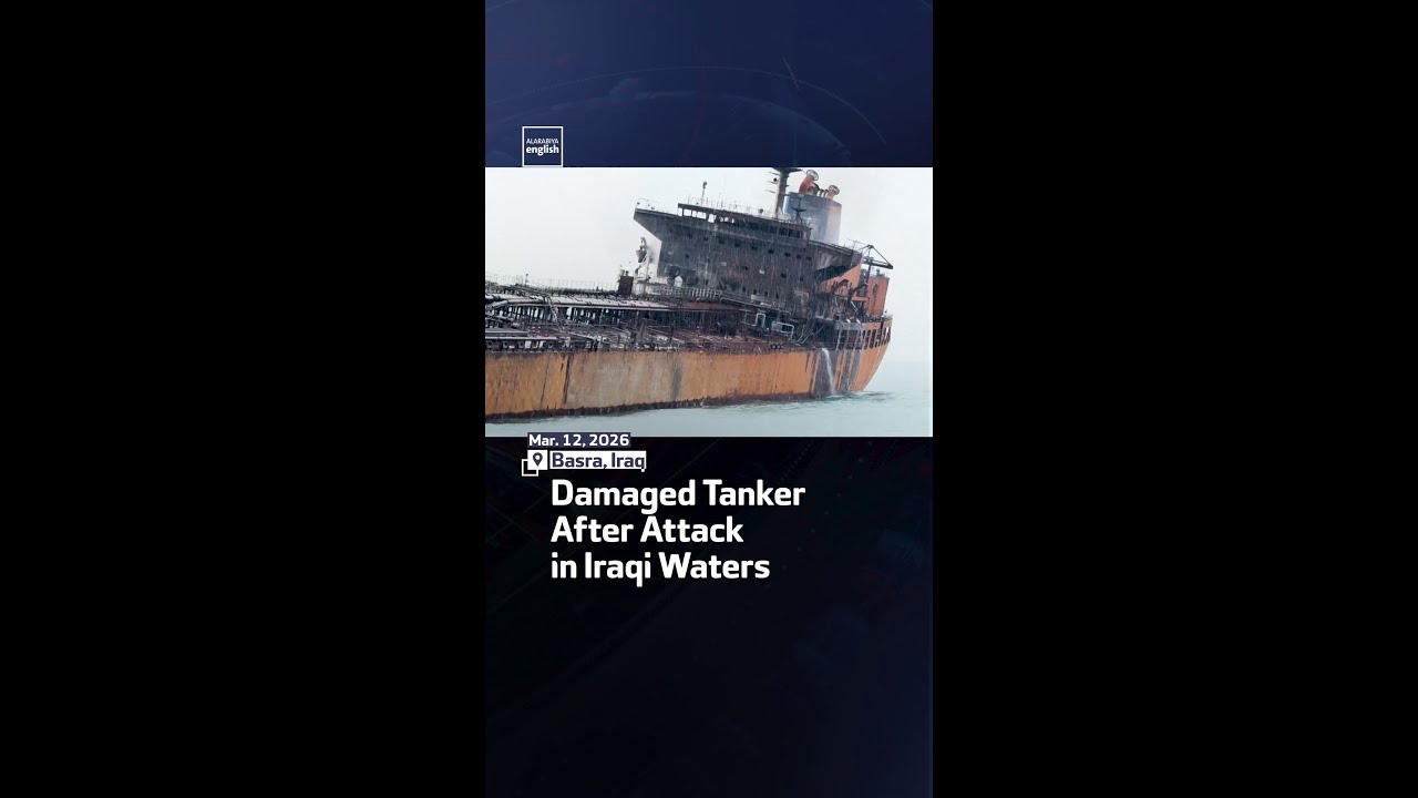 Damaged Tanker After Attack in Iraqi Waters
