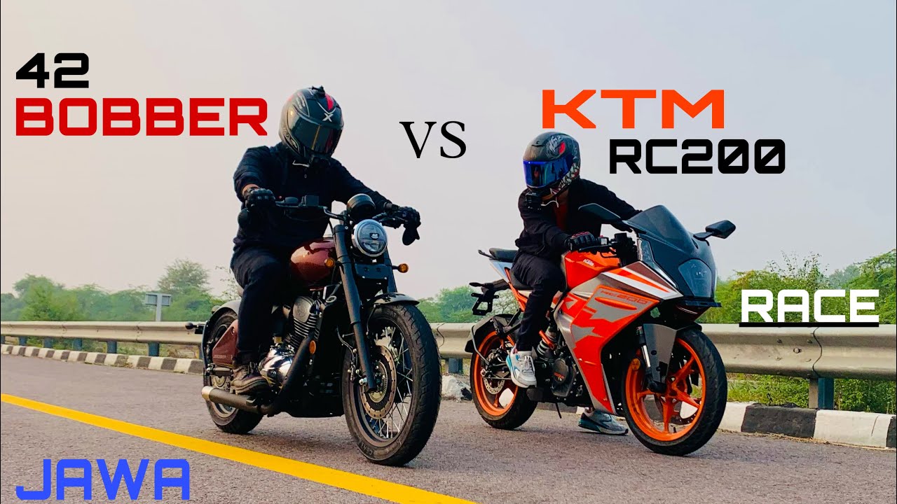 JAWA 42 BOBBER vs KTM RC200 🔥| long race | amazing results 😍