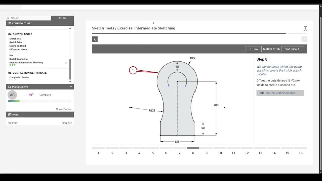 Курс Onshape «Промежуточный курс эскизирования (основы)»
