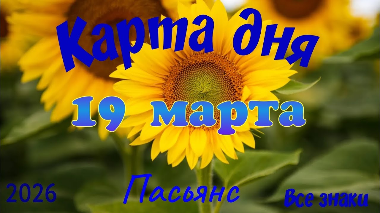 Карта дня🎁19 марта 💐🌞Пасьянс. Тайм-код в описании 🦢