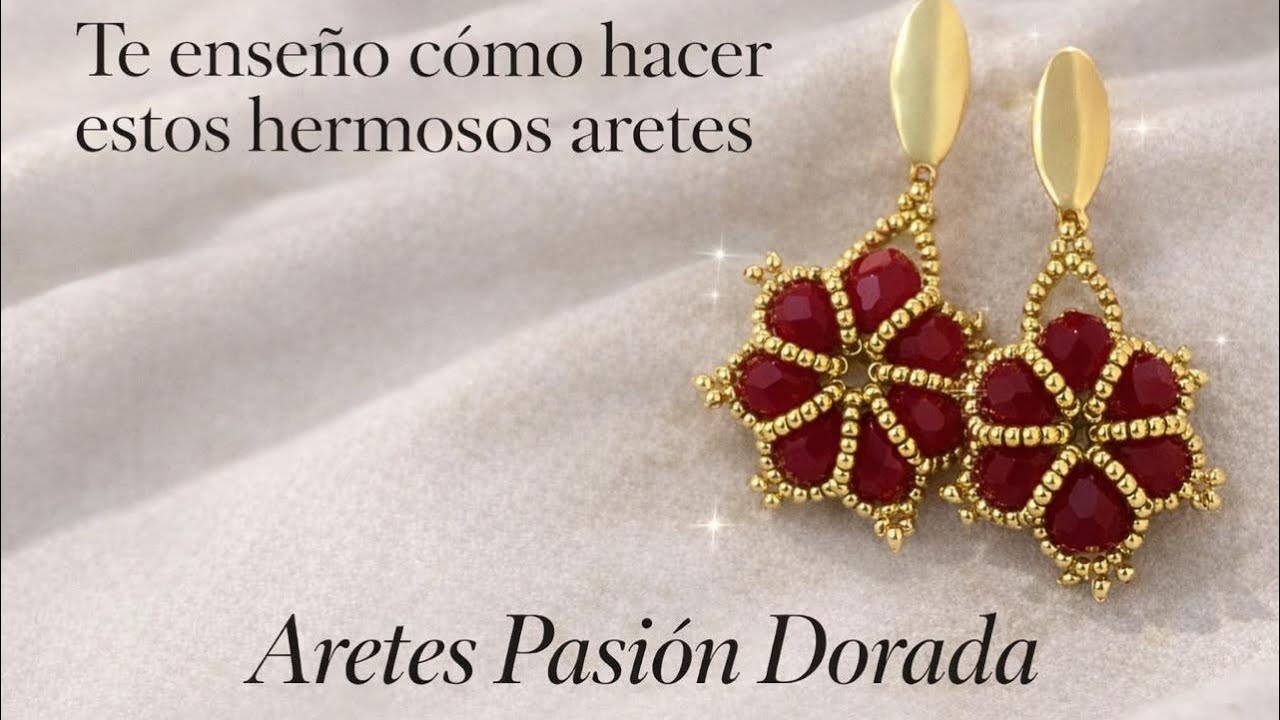Arete Pasión Dorado  en pétalo 