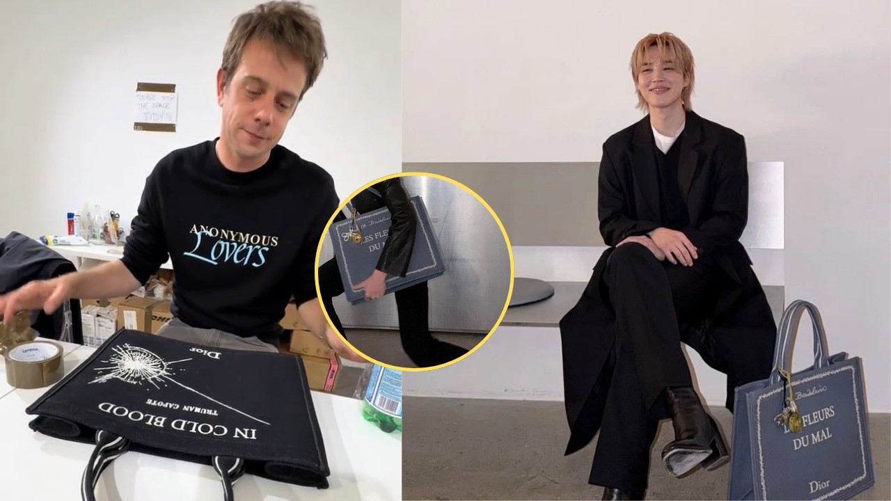 Сумка Dior Book Tote, которую носил Чимин, от Джонатана Андерсона — личное значение для Чимина, шо..