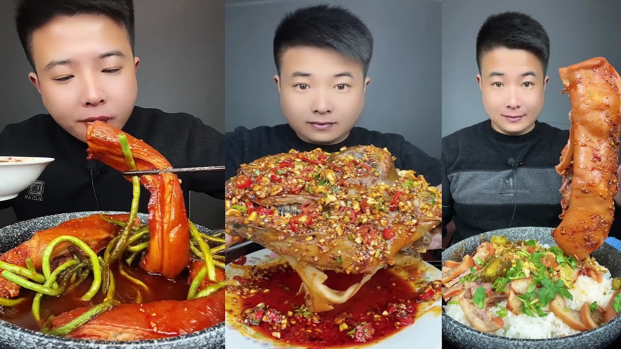 ASMR MUKBANG | SPICY BRAISED PORK BELLY |  EATING SHOW | EATING SHOW | Eat Beef Ribs #food #308