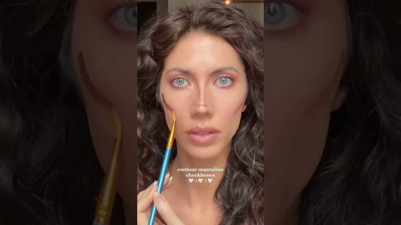 how to contour MASCULINE/ANDROGYNOUS cheekbones 🤎 #makeup #contouring