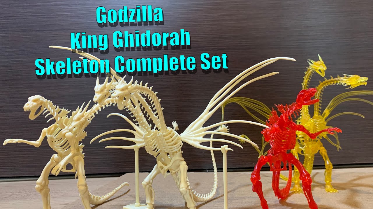 Bandai Premium Gashapon Godzilla & King Ghidorah Skeleton Complete Set!