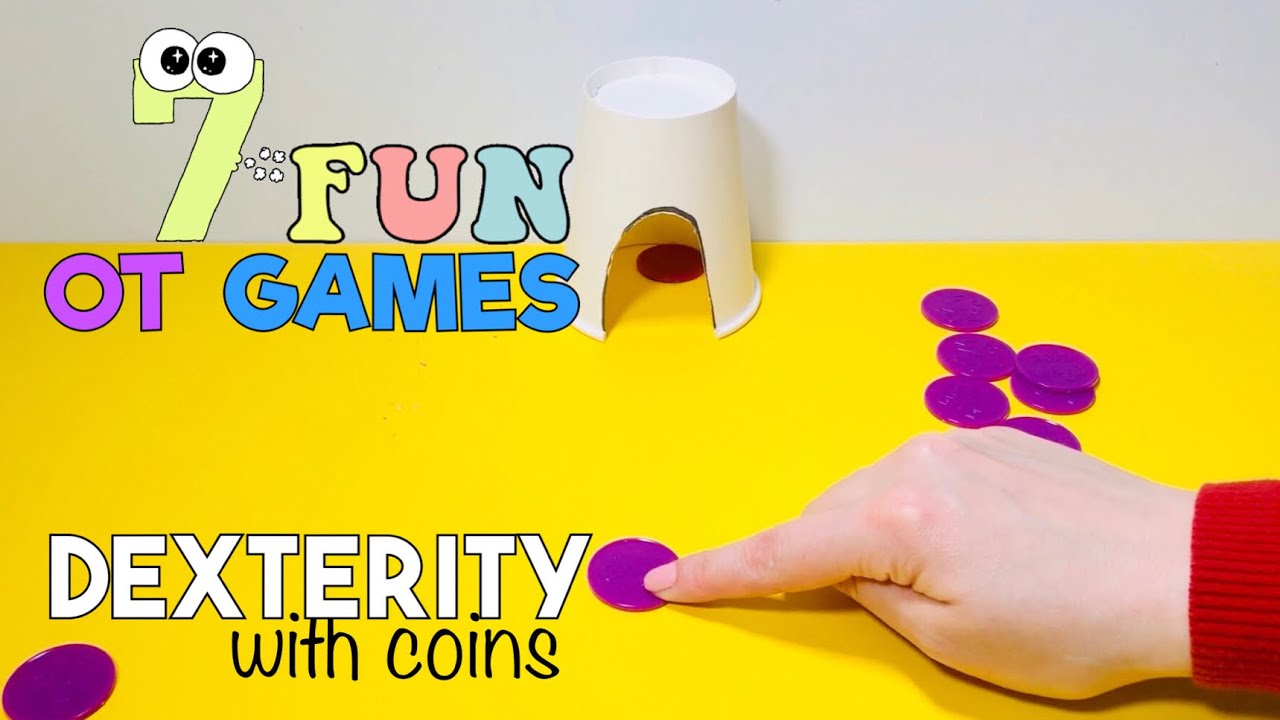 DEXTERITY & PRECISION 7 FUN GAMES WITH COINS l OT Writing Warm Up Exercises l Teletherapy