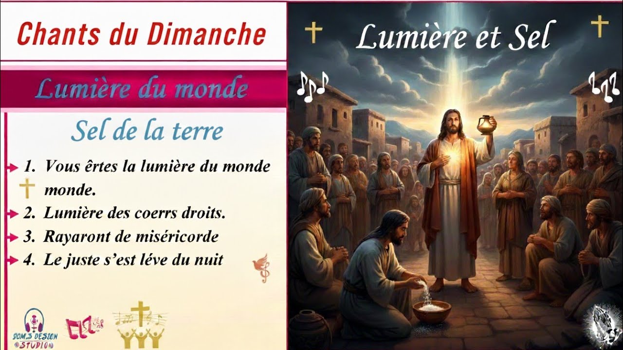 🎵Chants 5e Dimanche  TO A: «Vous êtes la lumière du temps monde, le sel de la terre» 8 février 2026