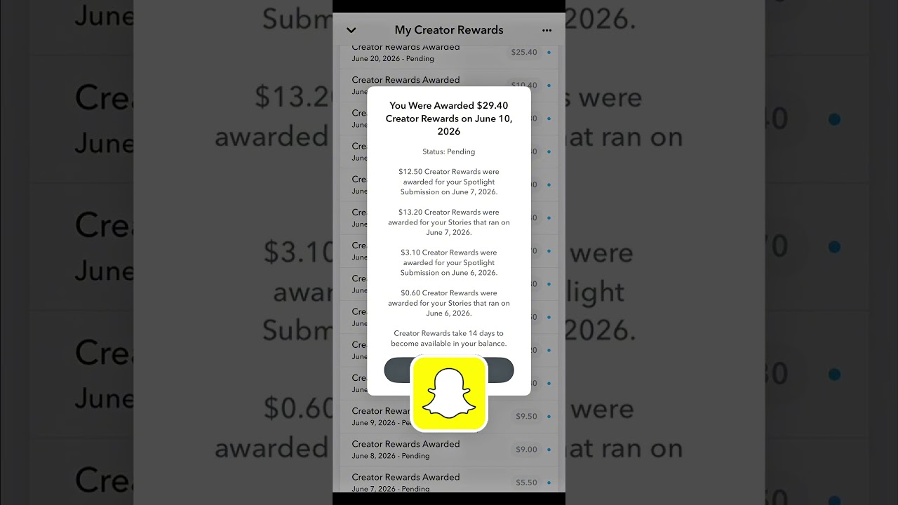 Snapchat Spotlight Payout 2026 June