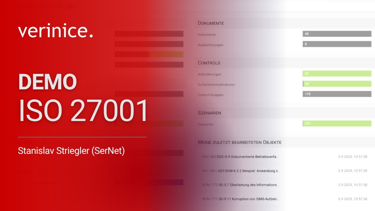 verinice-Demo: ISMS nach ISO 27001 mit der neuen verinice-Generation