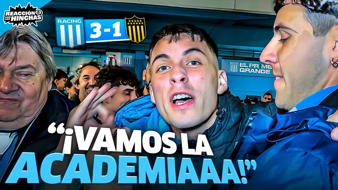 REACCIÓN CON LOS HINCHAS / RACING 3 - 1 PEÑAROL 