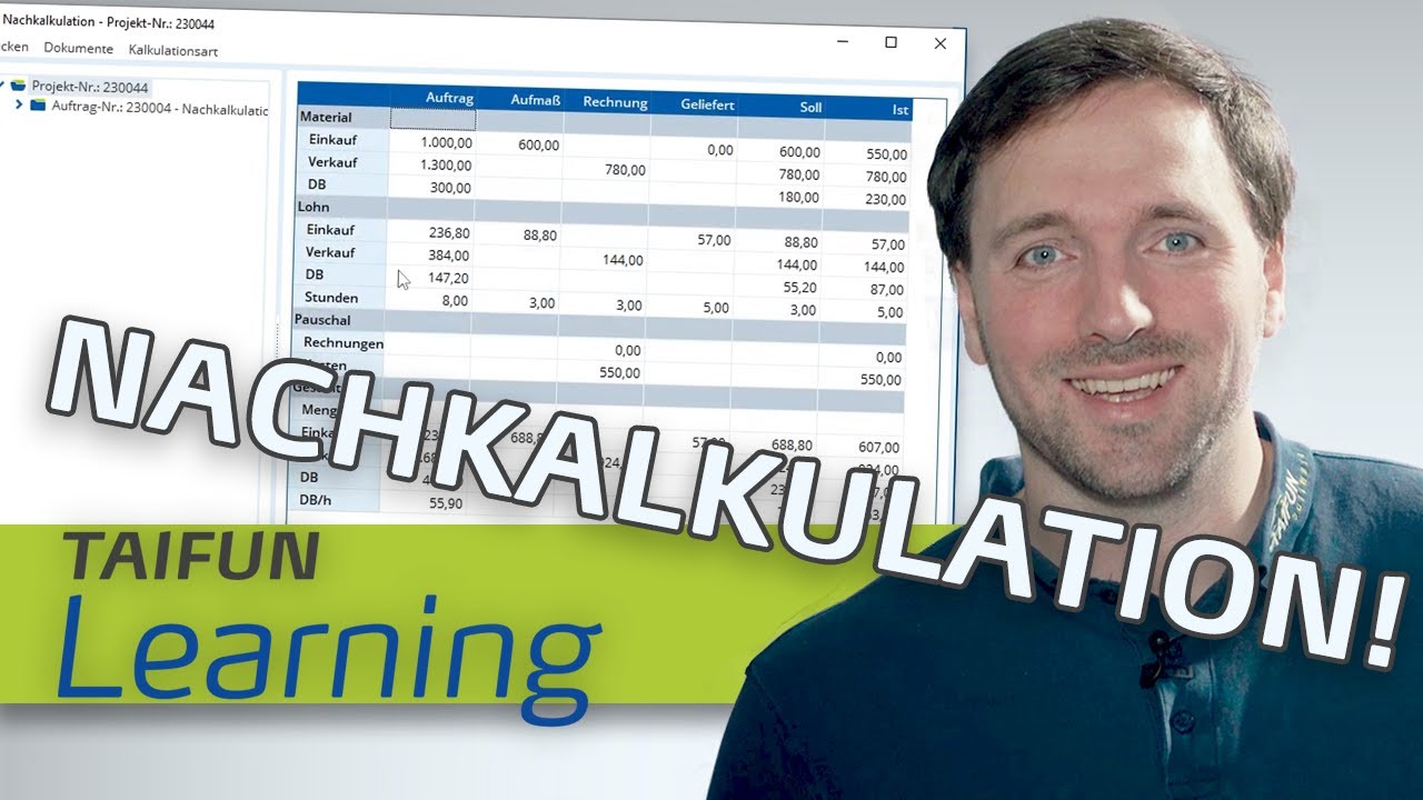NACHKALKULATION in Projekten – TAIFUN Learning