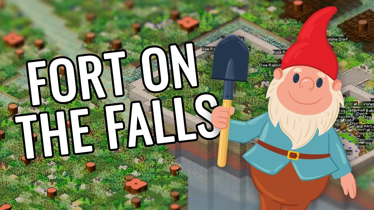 Fort on the Waterfall - Dwarf Fortress Stonesense