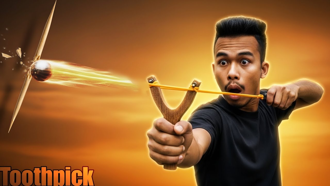 I Learned Slingshot Shooting as a Beginner | Can I Hit a Toothpick? Oi Oi Deep
