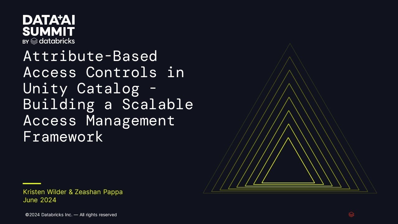 Attribute-Based Access Controls in Unity Catalog - Building a Scalable Access Management Framework