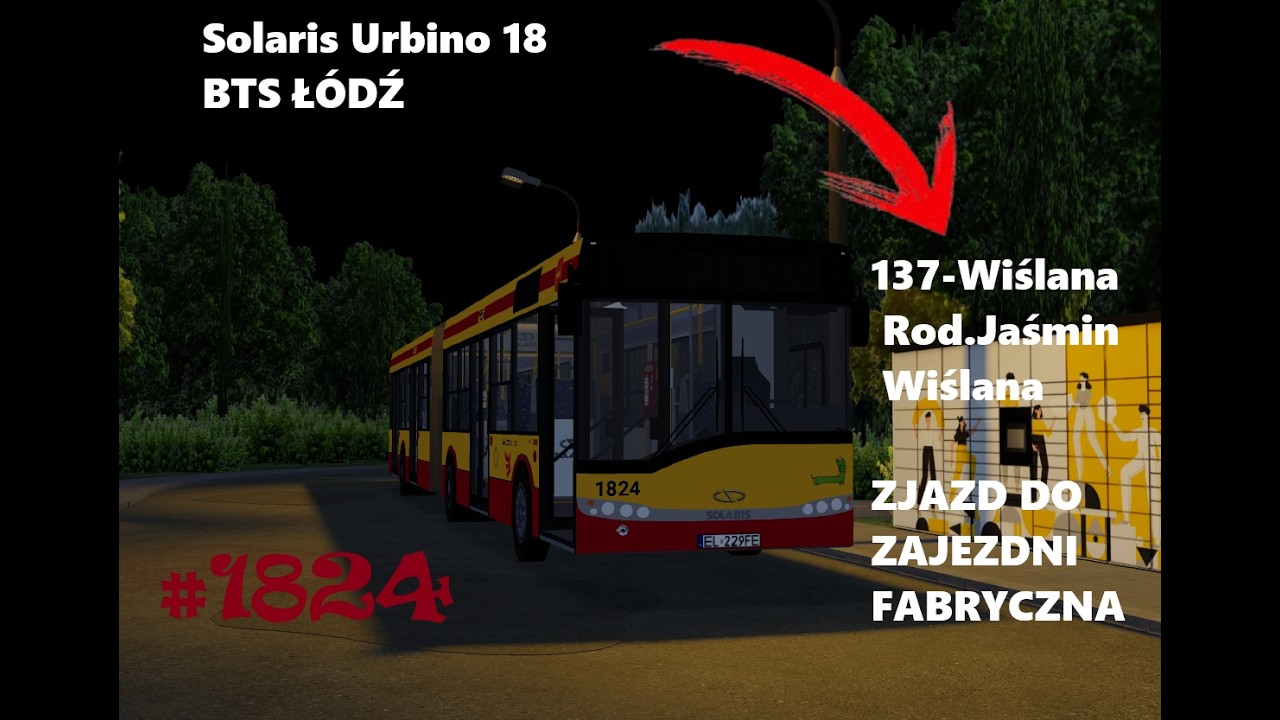 MPK Drobin #5 Solaris Urbino 18 Łódź BTS 137 Wiślana-R.Jaśmin-Wiślana-Fabryczna Zajezdnia