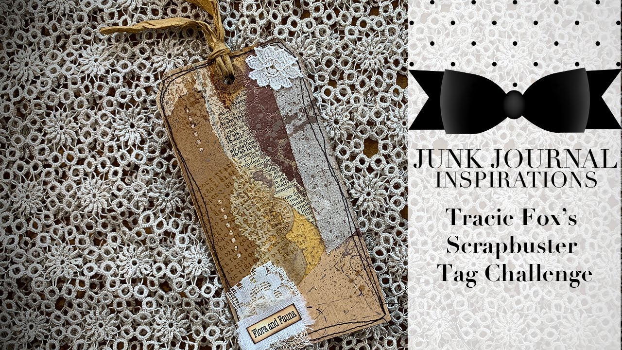 #scraptagchallenge Tracie Fox Challenge | Collaged Tag | Scrapbuster
