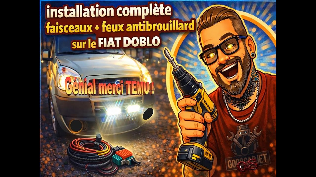 Installation feux antibrouillard avec faisceaux complet