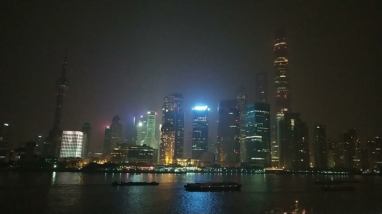 Night view to Pudong from Shanghai Bund, China, April 29, 2021