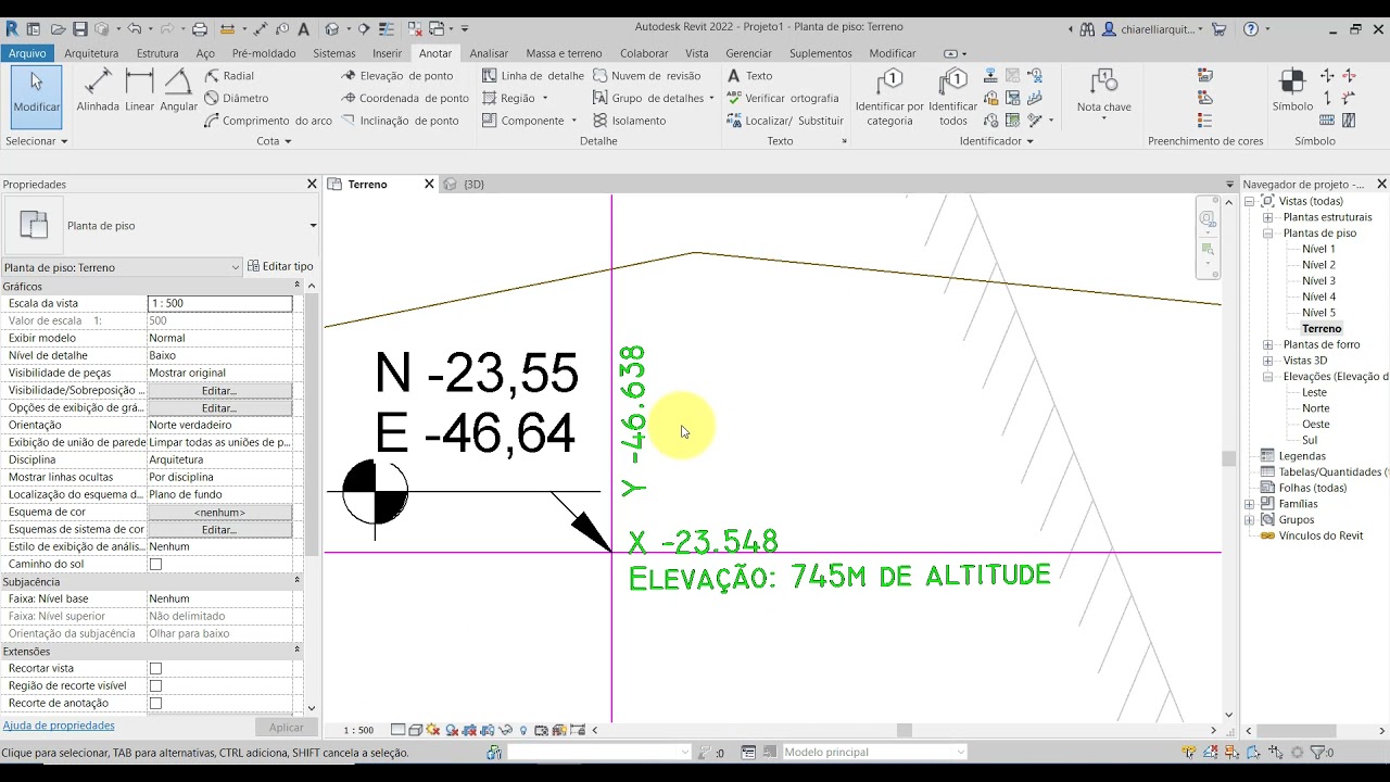 REVIT 2022 - AULA 59 - TOPOGRAFIA 6 - LOCALIZAÇÃO GEOGRÁFICA E ALTITUDE