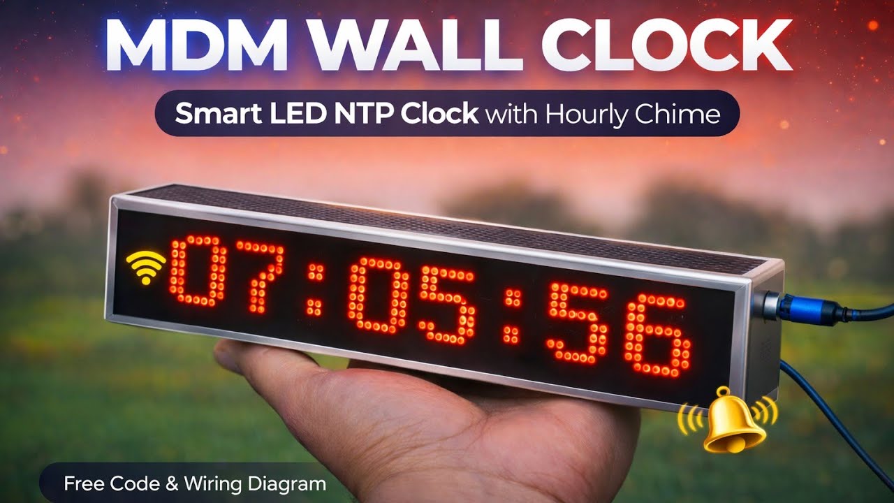 I Built a Smart NTP Wall Clock ⏰ | Hourly Chime LED Clock (MDM WALL CLOCK)