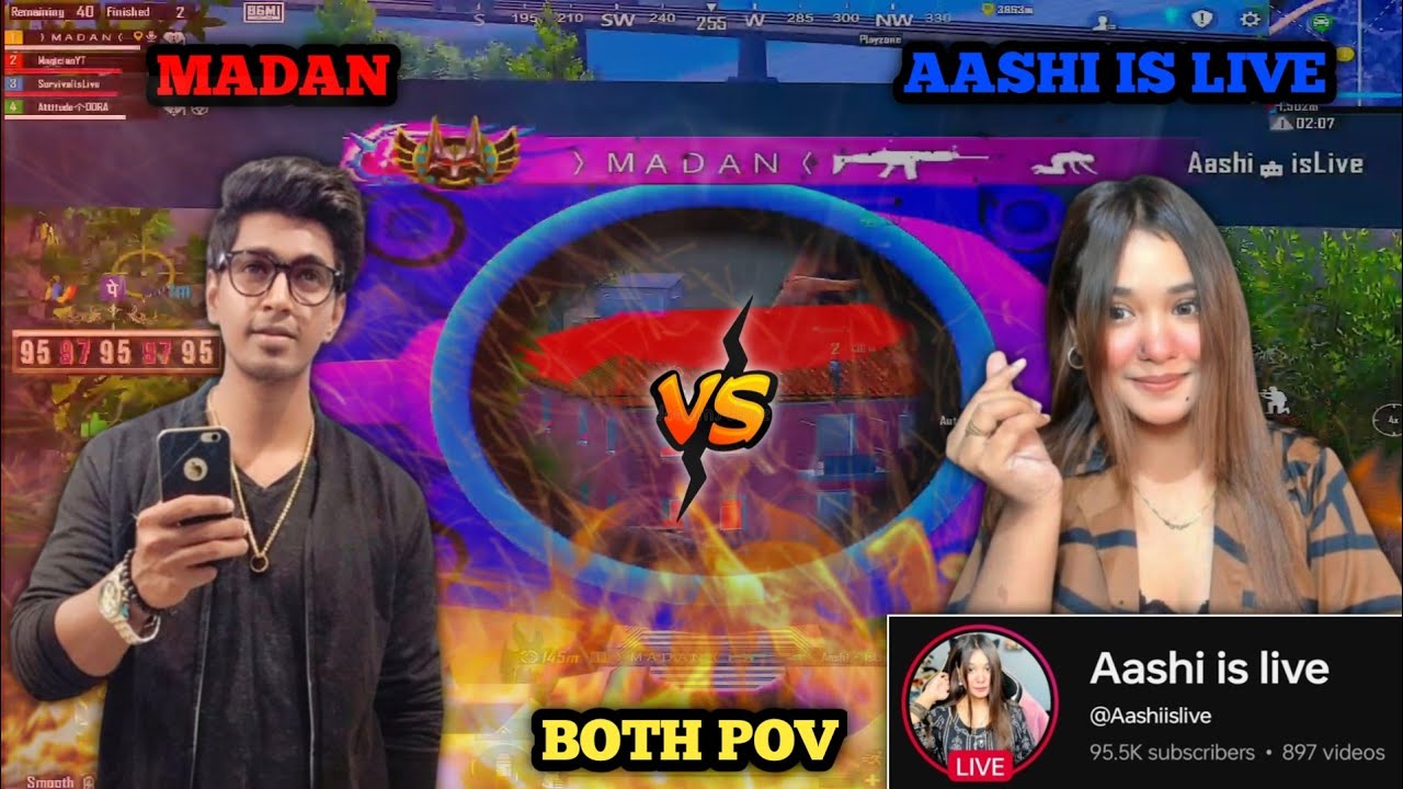 MADAN vs AASHI IS LIVE IN SAME LOBBY 🔥 #madan #madanop #bgmi