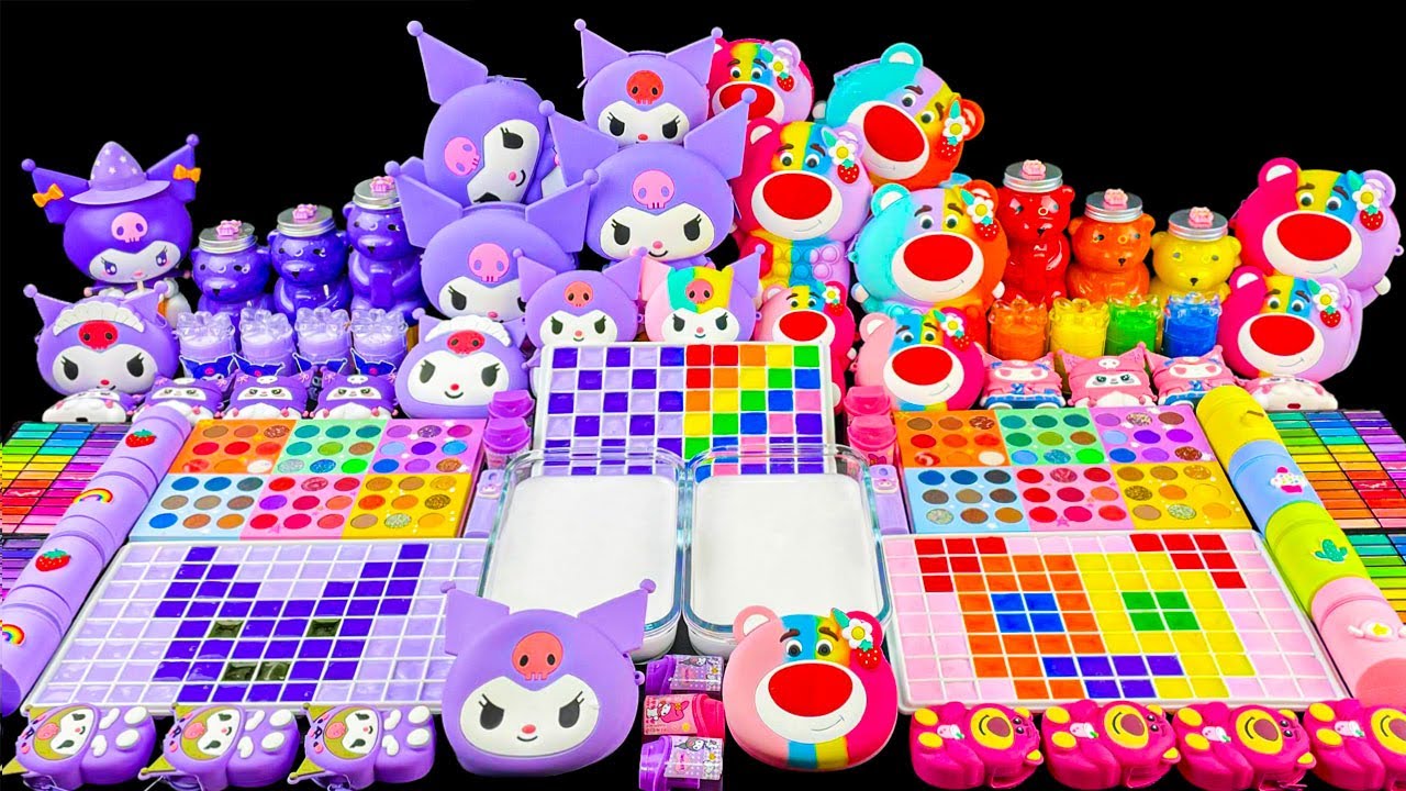 PURPLE vs RAINBOW | KUROMI vs LOTSO Mixing Random Into Glossy Slime | 2 Hours Satisfying Slime ASMR