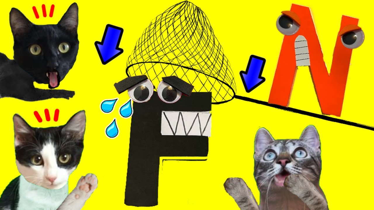 Alphabet Lore N vs F la letra mala del alfabeto en la vida real / Videos de gatitos Luna y Estrella